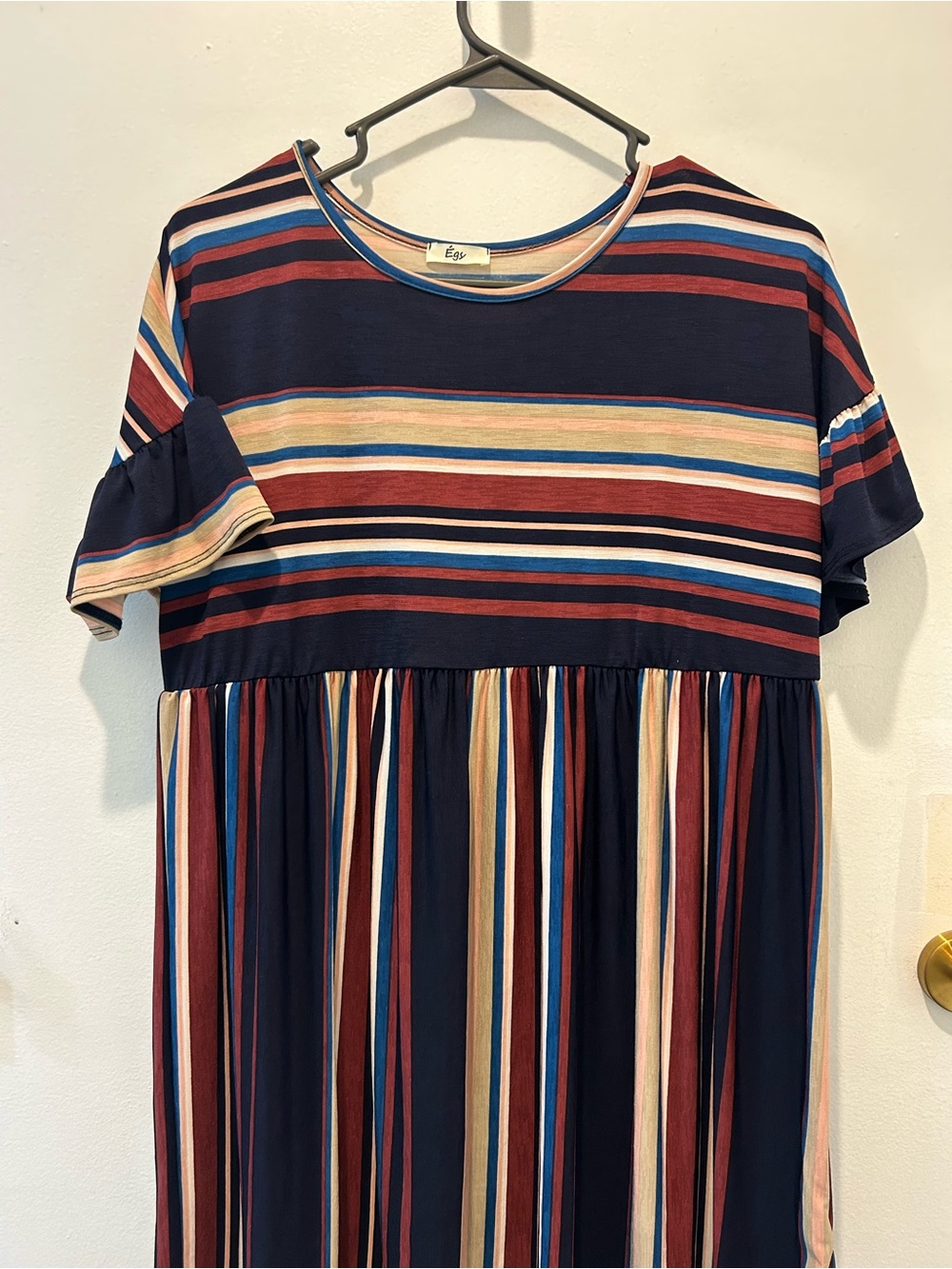 Lulu Navy Multi-Stripe Midi Dress